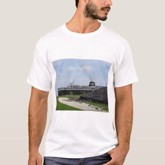 Bateau de charbon SS Badger à Manitowoc T-Shirt (Devant)