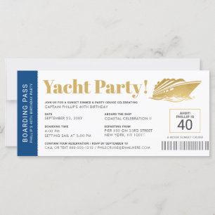 Bateau de croisière d'anniversaire Invitation de b