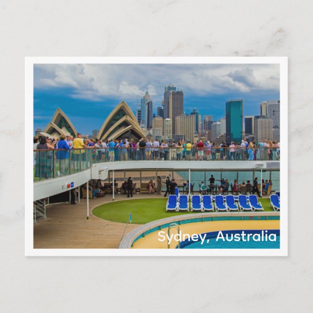 Bateau de croisière par carte postale à Sydney, Au (Devant)