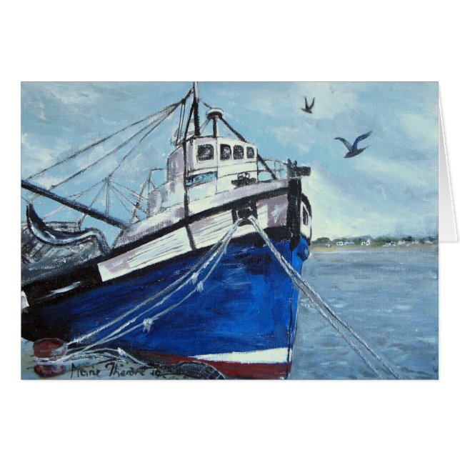 Bateau de pêche bleu (Devant horizontal)