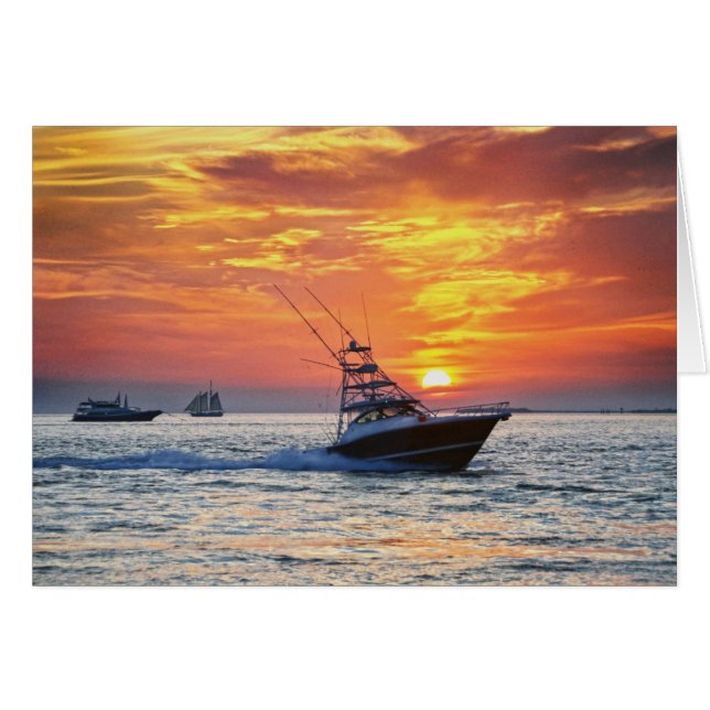 Bateau de pêche, Key West, Floride, Coucher de sol (Devant horizontal)