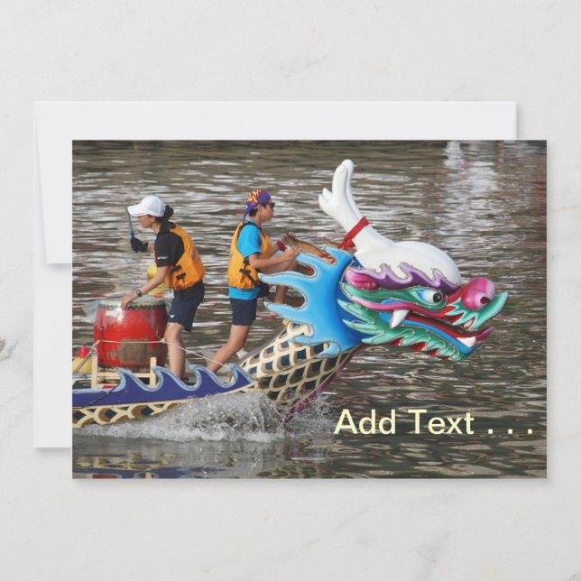 Bateau Dragon Traditionnel Courses Sur Le Bas De L (Devant)