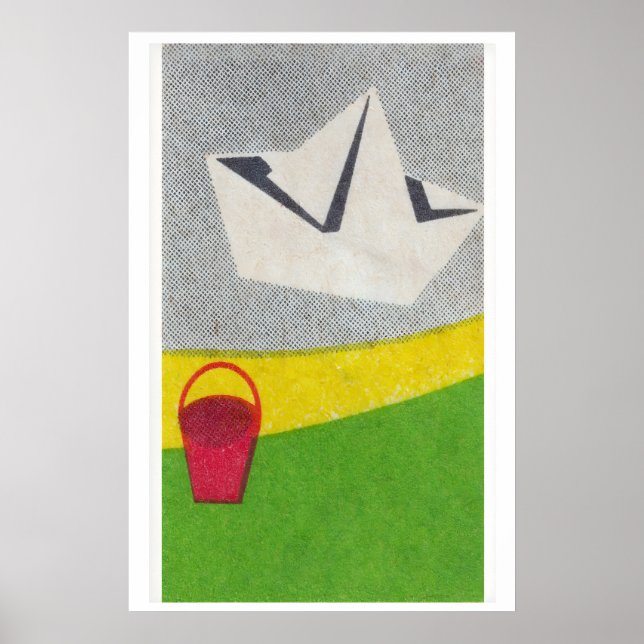 Bateau en papier - Impression de boîte d'allumette (Devant)
