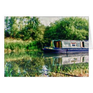 Bateau étroit sur la carte River Nene