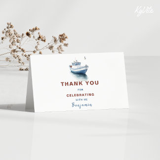 Bateau modifiable Carte de remerciements d'anniver