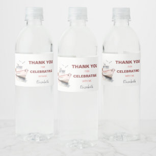 Bateau modifiable Étiquette de bouteille d'eau nau