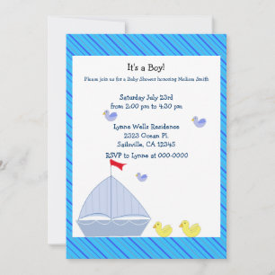 Bateau nautique Baby Boy Shower Invitation
