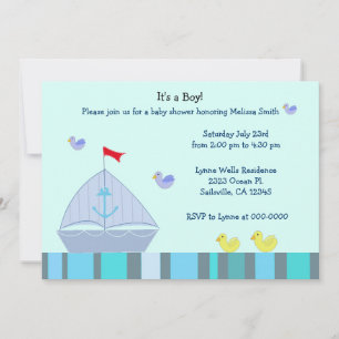 Bateau nautique Baby Boy Shower Invitation