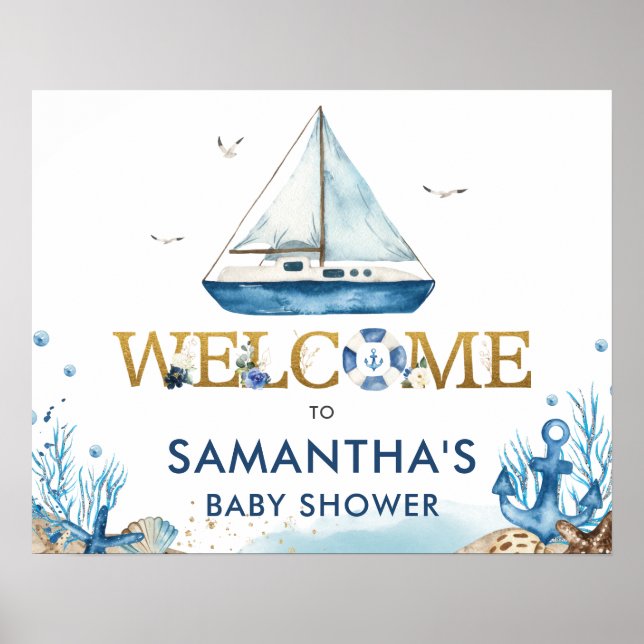 Bateau nautique Hampton Baby shower Accueil Poster (Devant)