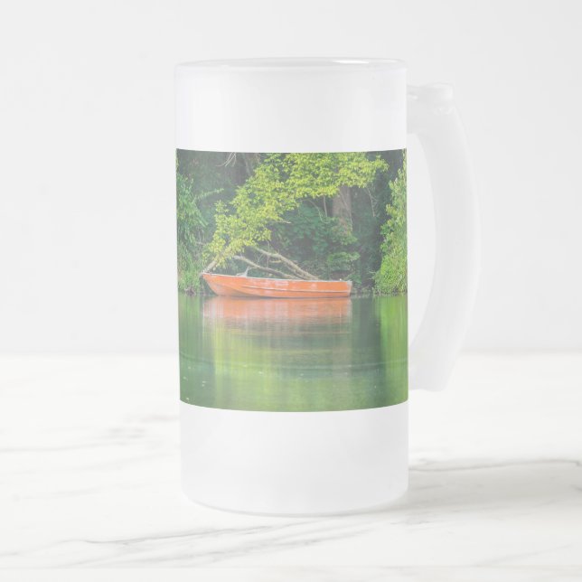 Bateau Orange givrée Verre Beer Mug (Devant droit)