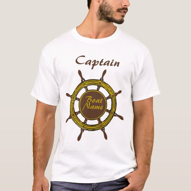 Bateau personnalisé Nom du capitaine Ancre T-Shirt (Devant)