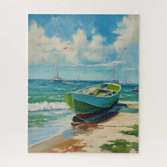 Bateau sur Beach Puzzle (Vertical)