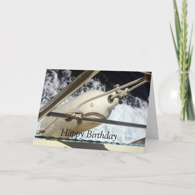 Bateau sur un bateau en mer Bonne carte d'annivers (Devant)