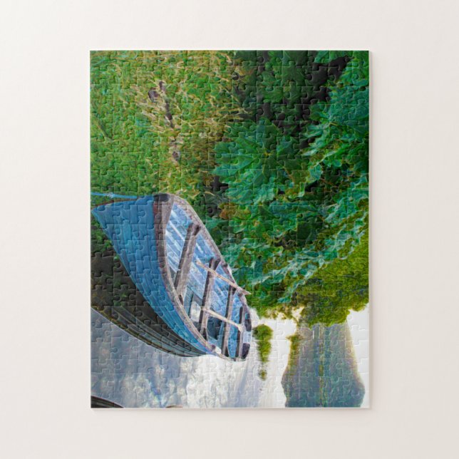 Bateau sur un lac. Jig Saw Puzzle (Vertical)