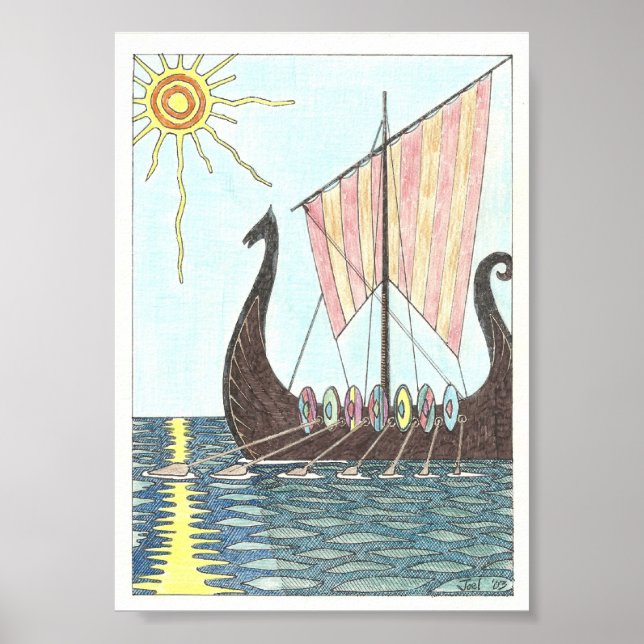 BATEAU VIKING  impression (5"x7") (Devant)