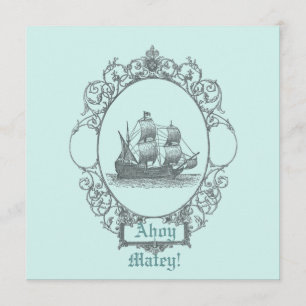 Bateau vintage Pirate Anniversaire Fête Invitation