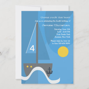 Bateau Voilier Anniversaire Fête Invitation