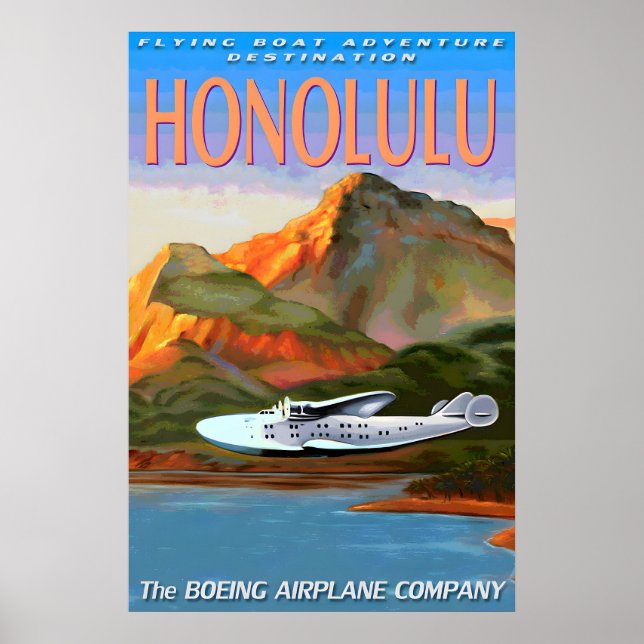 Bateau volant Boeing 314 Nouvelle affiche de voyag (Devant)