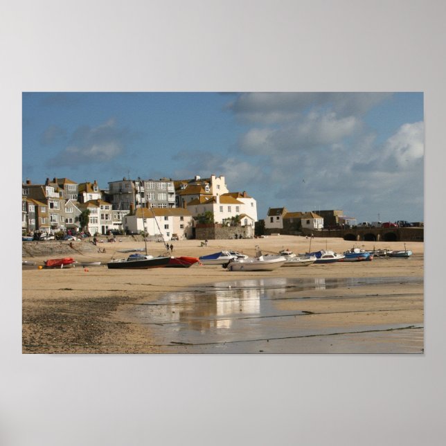 Bateaux à Low Tide, Poster du port de St Ives (Devant)