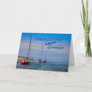 Bateaux à voile à l'ancre carte d'anniversaire pou