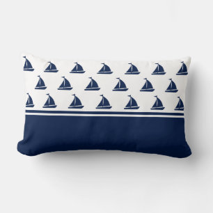 Bateaux à voile bleu marine Coussin Lumbar nautiqu