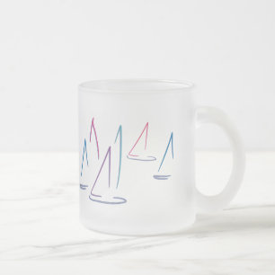 Bateaux à voile colorés Mug givré