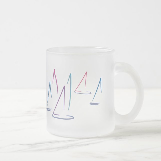 Bateaux à voile colorés Mug givré (Droit)