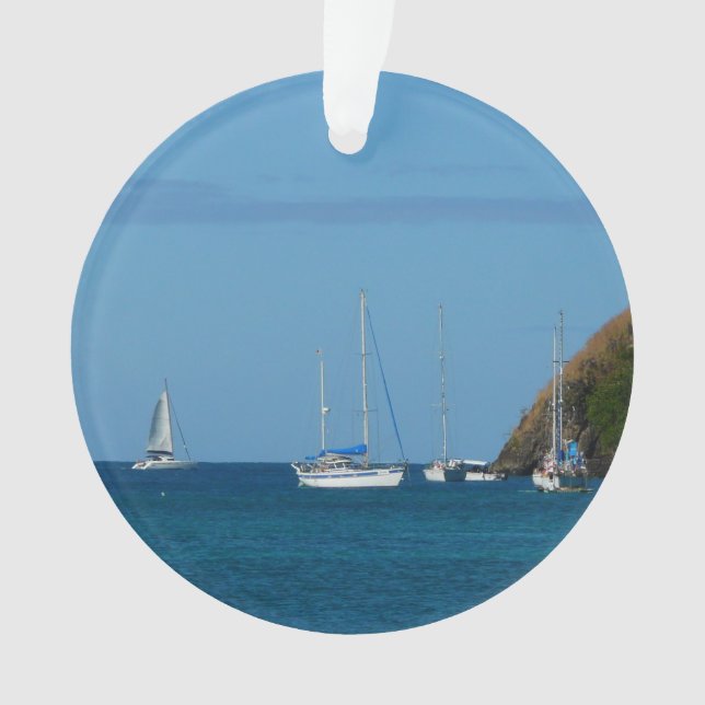 Bateaux à voile dans la baie Blancs et Bleus Nauti (devant)