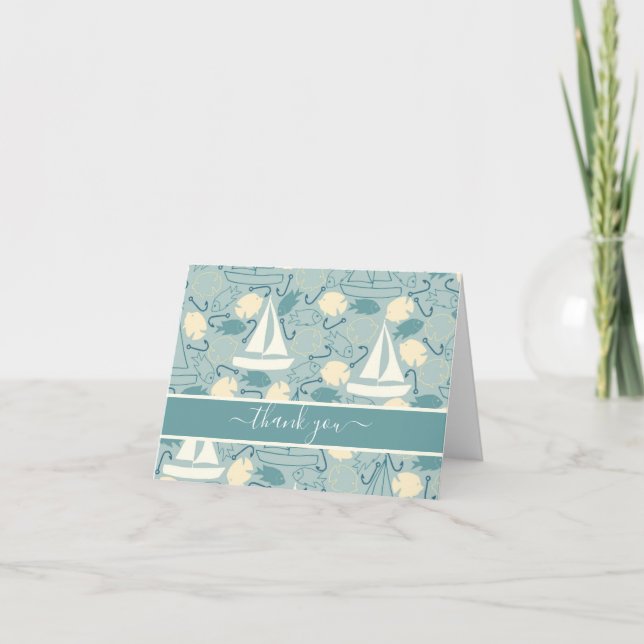 Bateaux à voile et Merci de Motif de poisson (Devant)