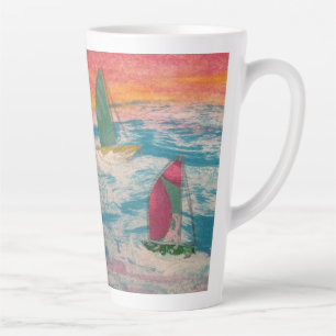 Bateaux à voile sur Latte Mug