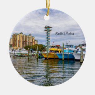 Bateaux Amarrés Destin Floride Ornement de Cercle