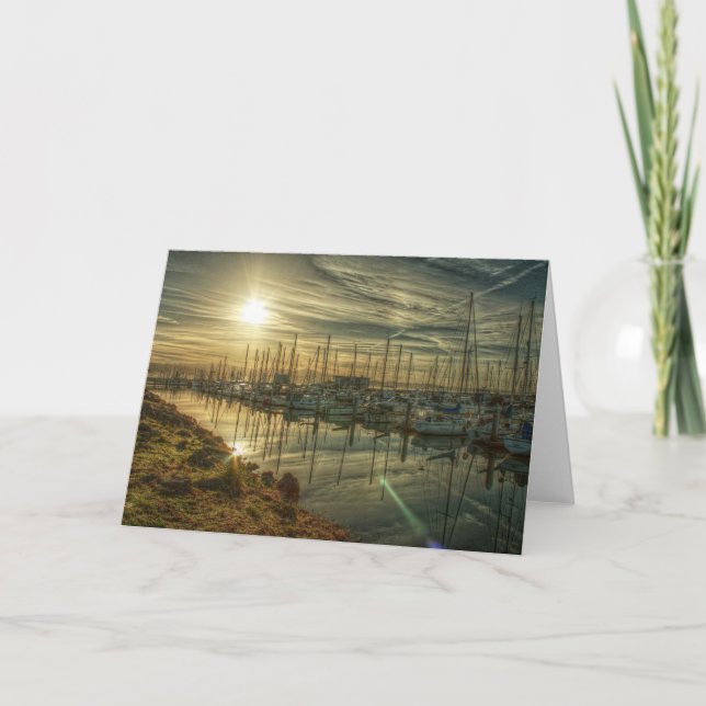 Bateaux dans le port 2 Carte de voeux (Devant)
