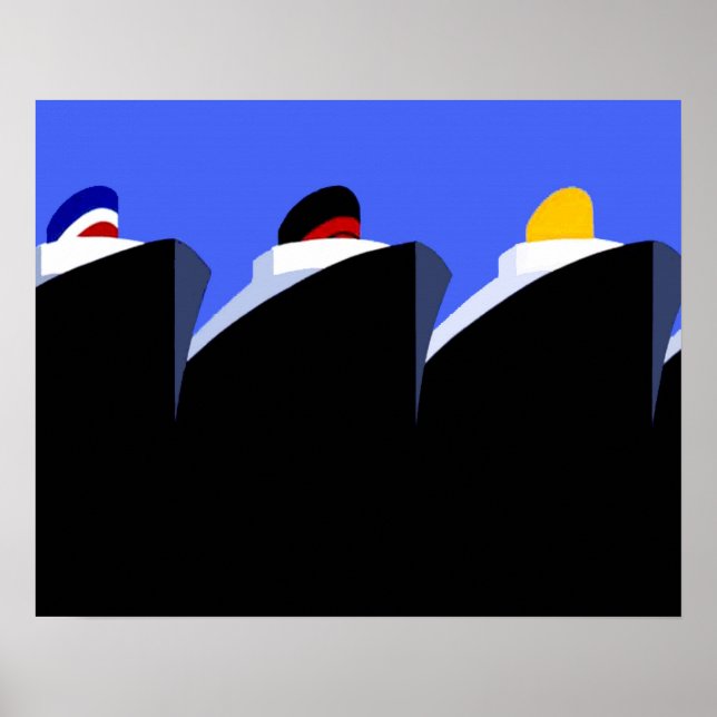 Bateaux de croisière Poster vintage Ocean Liner (Devant)