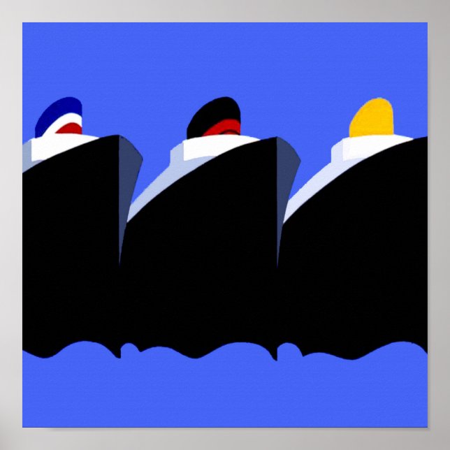 Bateaux de croisière Poster vintage Ocean Liner (Devant)