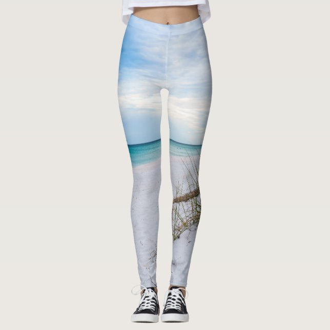 Bateaux De Mer Et Plage De Sable Blanc Leggings Du (Devant)