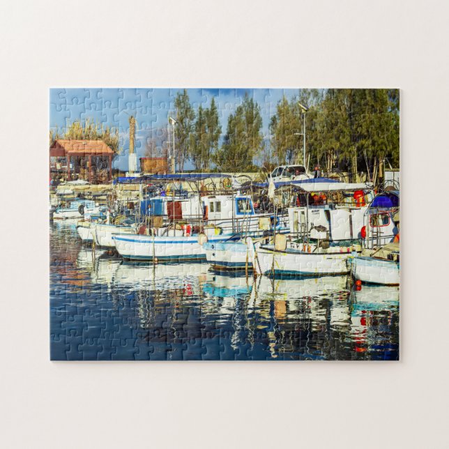 Bateaux de pêche Chypre. Puzzle (Horizontal)