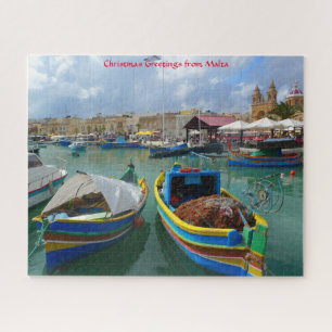 Bateaux de pêche de Malte. Jigsaw Puzzle