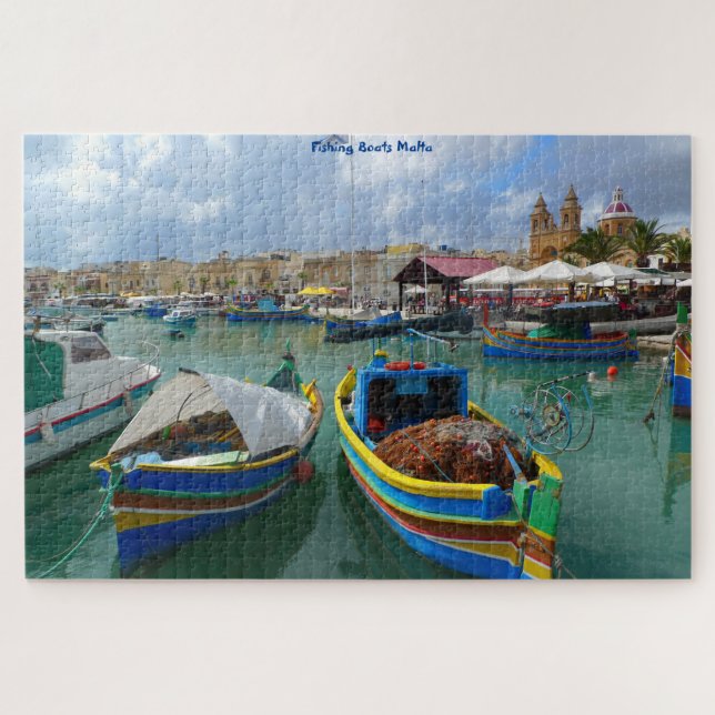 Bateaux de pêche de Malte. Puzzle (Horizontal)