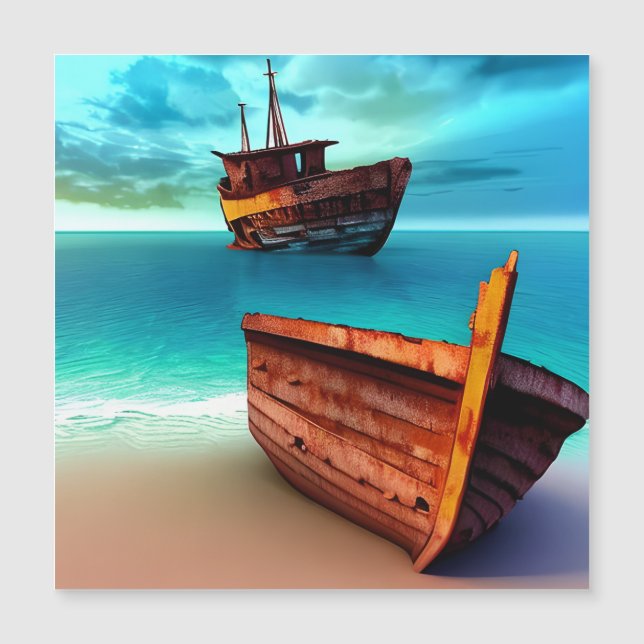 Bateaux déserts sur une plage abandonnée (Devant)