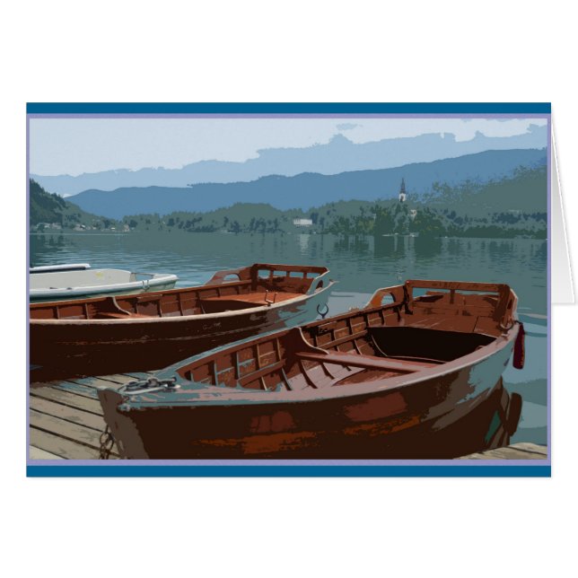 Bateaux en bois sur le lac Bled, Slovénie (Devant horizontal)