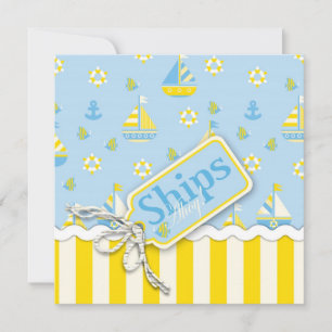 Bateaux nautiques Bébé Douche Invitations