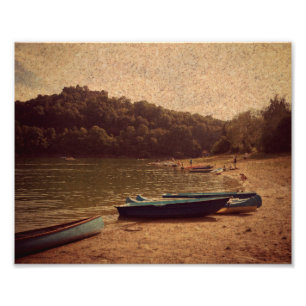 Bateaux sur le papier de photo de lac