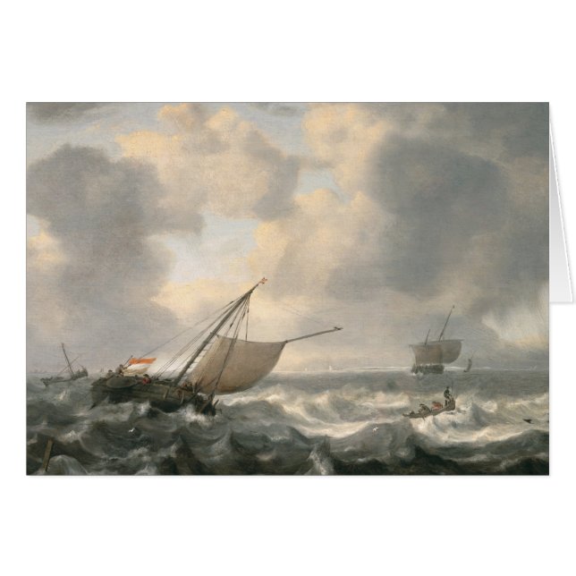 Bateaux sur une mer variable (Devant horizontal)