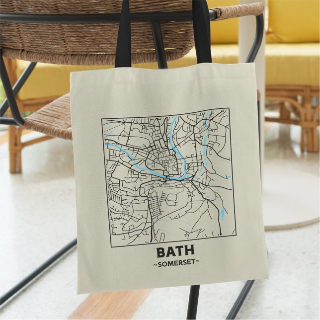 Bath, Somerset City Map Tote Bag (Créateur téléchargé)