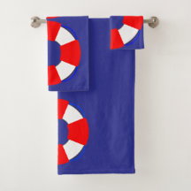 Bathroom Towel Set with Nautical Design