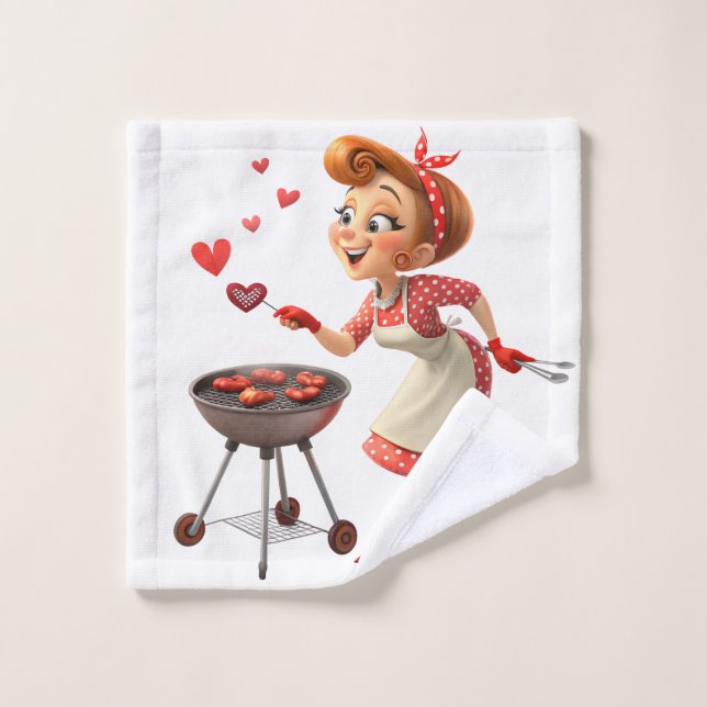 Bathroom Towel Sets Valentine's Day Cooking Hearts (Gant de toilette)