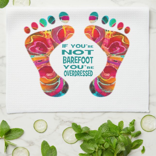 Batik aux pieds nus de serviette de pieds de plage (Plié)