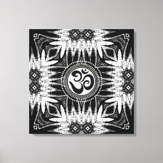 Batik noir blanc Signe Om Mandala Toile Nouvel Âge