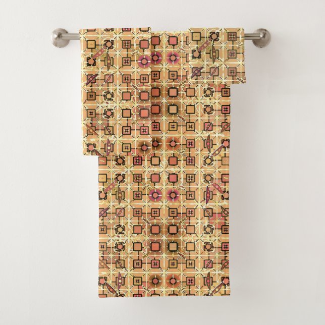 Batik tribal - brun chocolat et chameau bronzage (En situation)