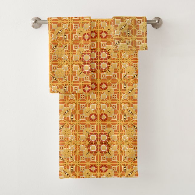 Batik tribal, nuances d'ambre et de brun (En situation)